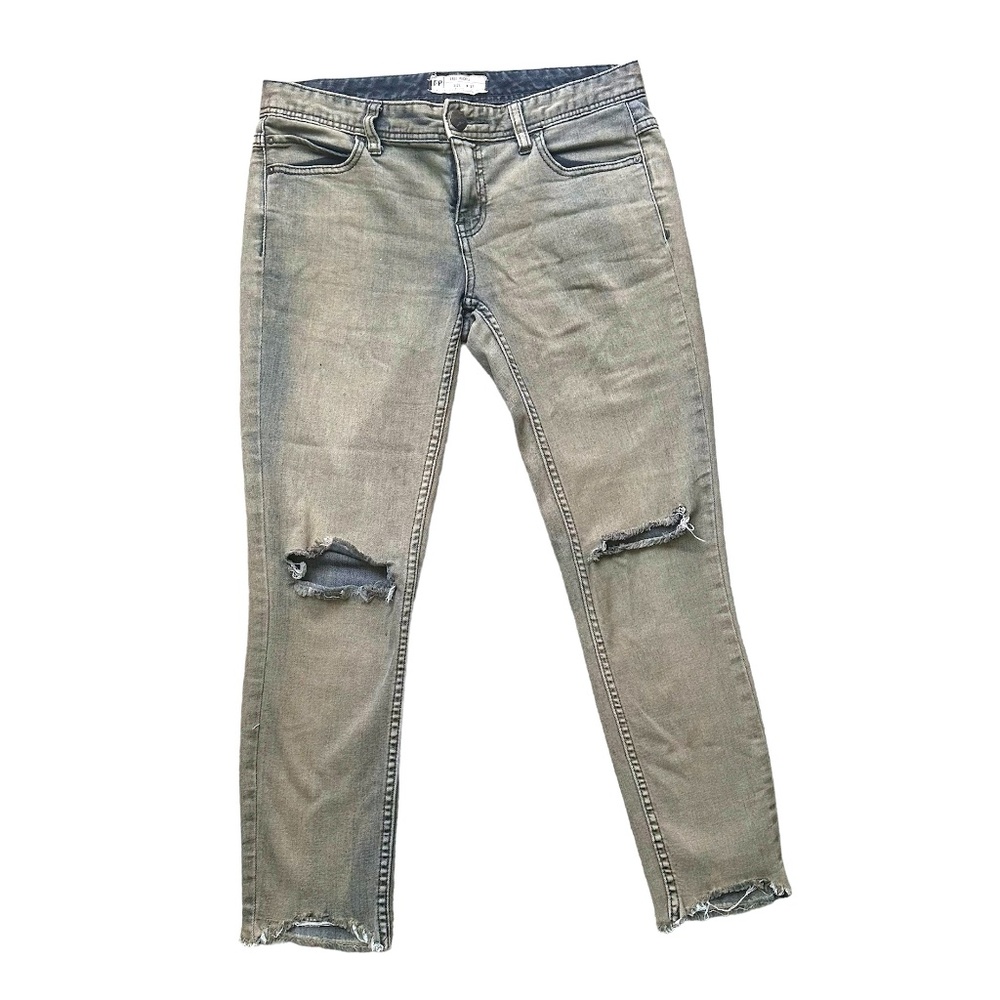 FREE PEOPLE distressed cropped Low Rise Skinny Jeans Size 27